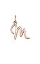 Rose gold-plated silver M initial charm  , J03932-03-M