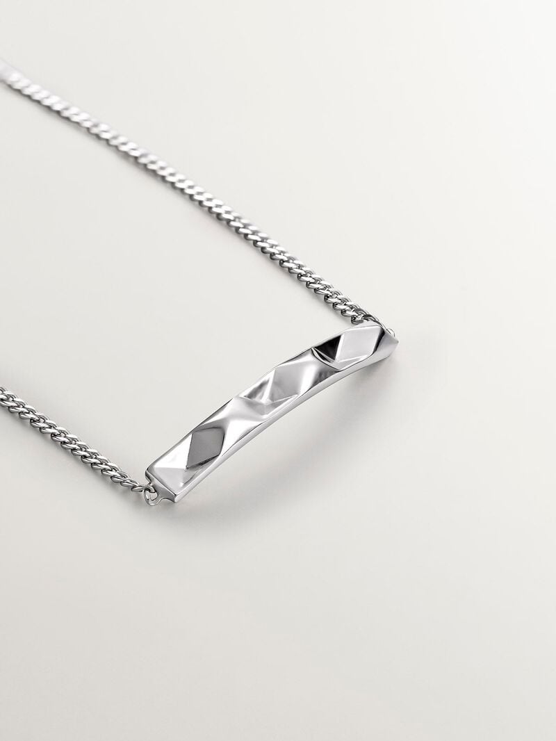 925 silver bracelet with geometric texture image number 2