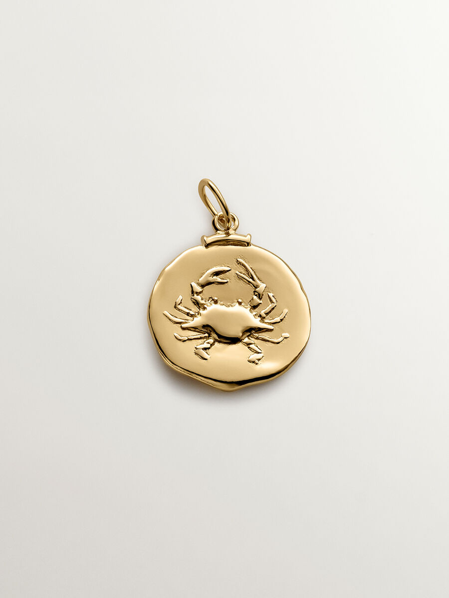 Charm cáncer plata recubierta oro  , J04780-02-CAN, hi-res