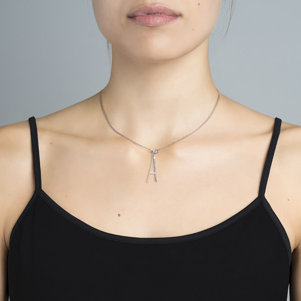 Charm letra A grande plata  , J04642-01-A, hi-res