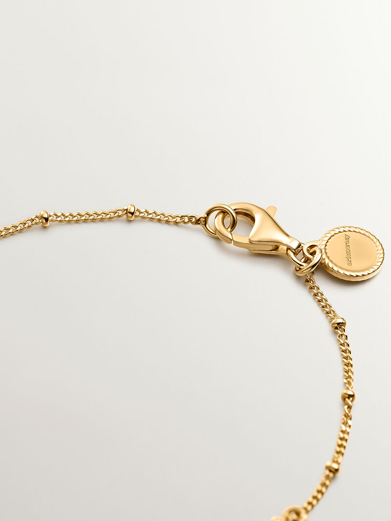 925 Silver bracelet bathed in 18K yellow gold with moons and stars. image number 5