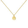 Gold plated silver smiley motif necklace, J04843-02