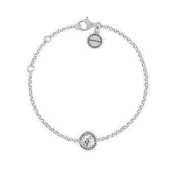 Silver Diamond and Topaz Bracelet , J01324-01-WT,hi-res