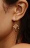 Gold plated mobile motifs ethnic earrings , J04440-02