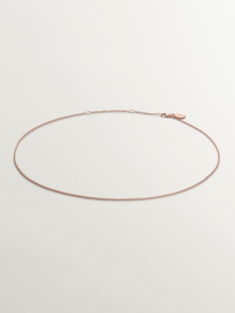 Simple 925 silver chain bathed in 18K rose gold image number 0