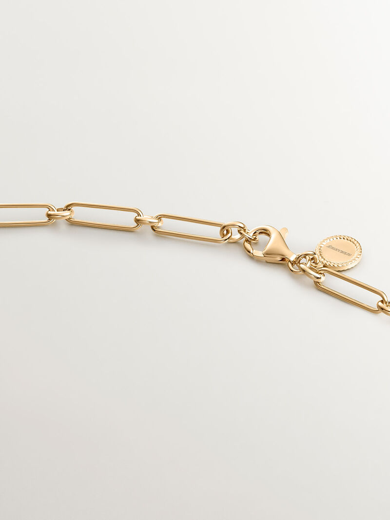 925 Silver necklace dipped in 18K yellow gold with pink amethyst image number 6
