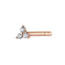 Pink gold diamond clover earrings , J04428-03-H