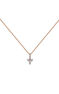 Pink gold diamonds and diamonds clover necklace , J04430-03