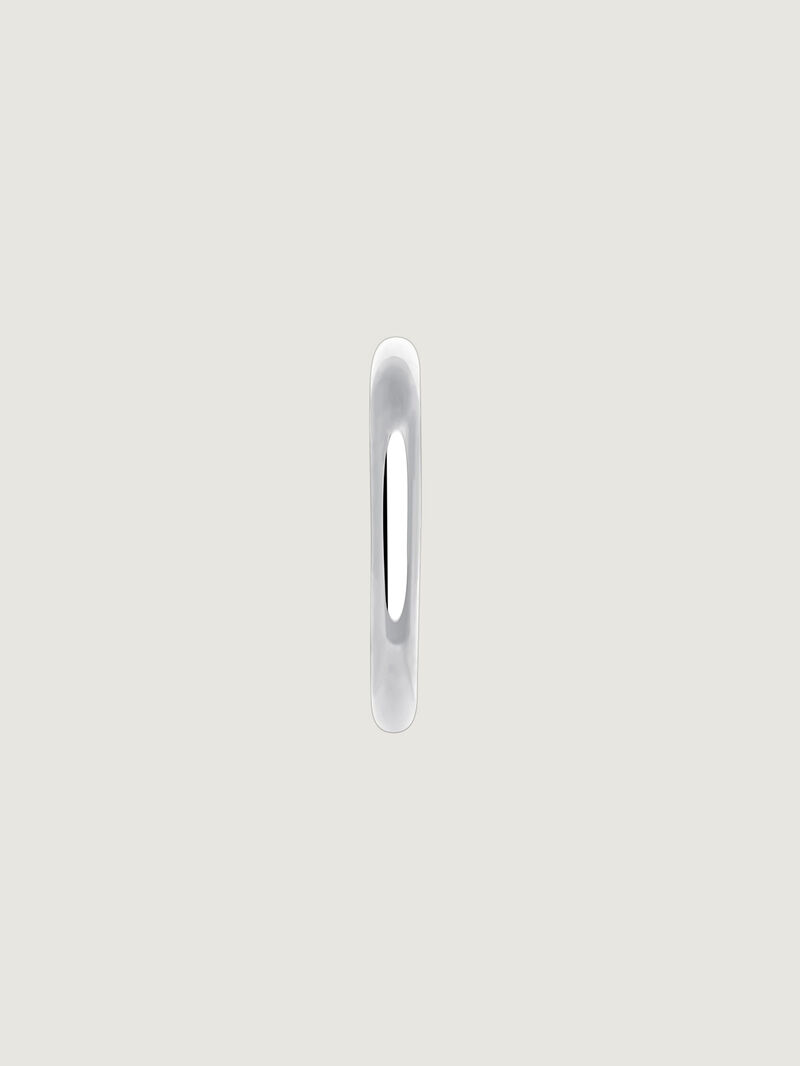Individual small hoop earring made of 9K white gold. image number 2