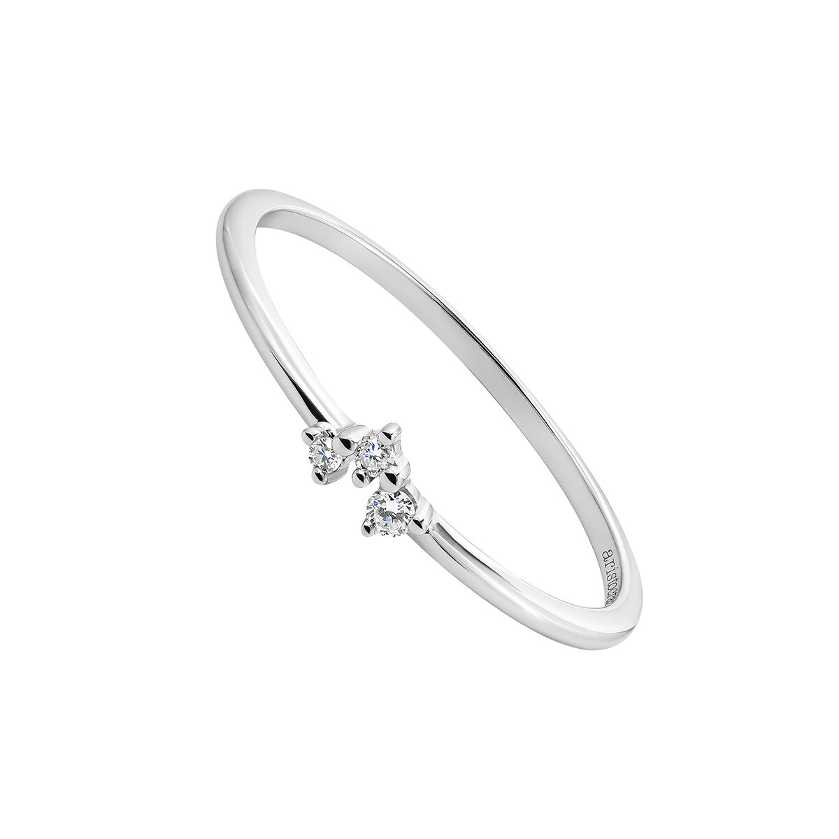 9kt white gold triple ring with 0.027ct diamonds , J04953-01, hi-res