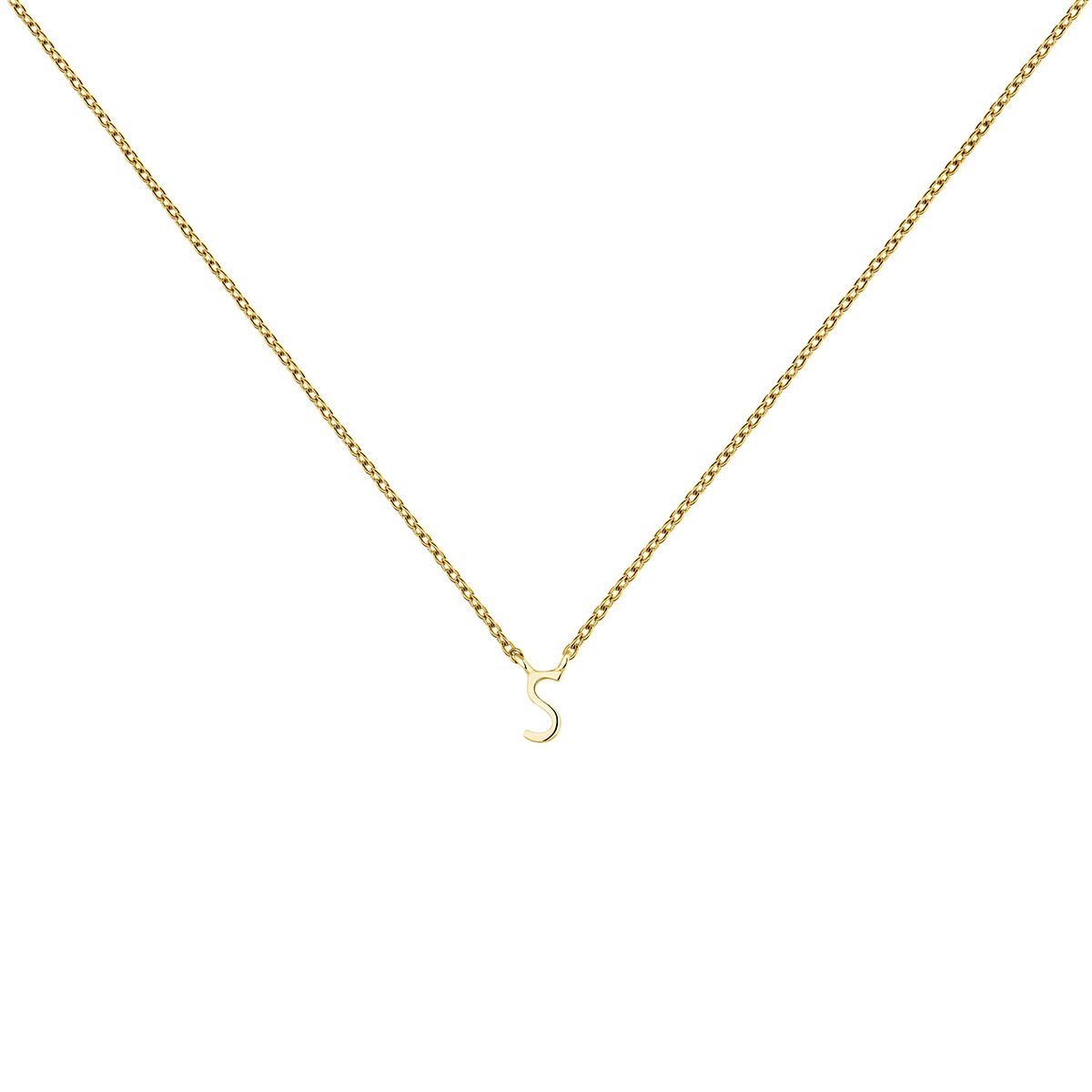 Collier initiale S or , J04382-02-S, hi-res