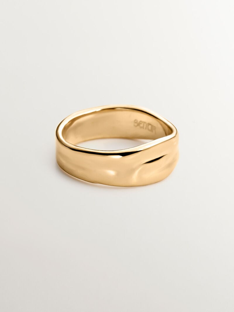 Irregular 925 silver ring bathed in 18K yellow gold image number 2