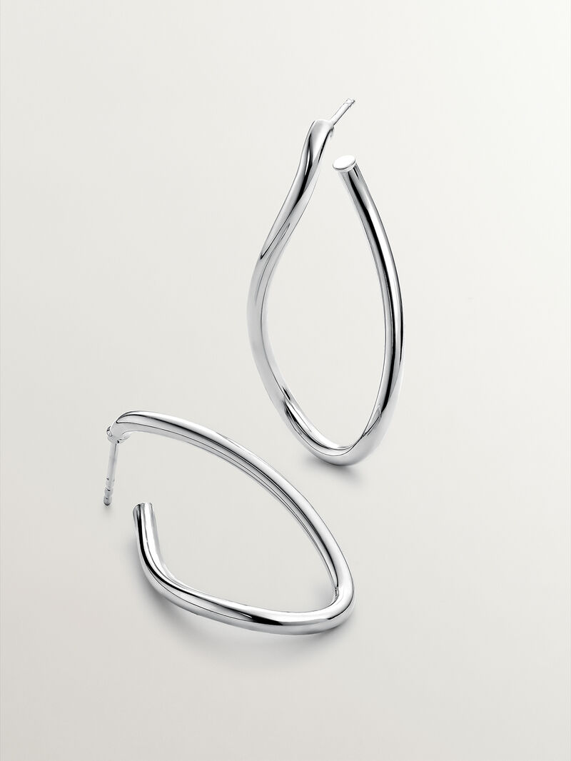 Large wavy hoop earrings made of 925 silver image number 4