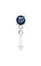 Ear jacket earring sapphire and diamond white gold , J04079-01-BS-H