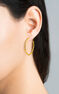 Medium gold plated smooth thin hoop earrings , J03519-02