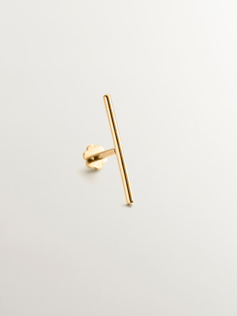 18K Yellow Gold Industrial Bar Piercing image number 2