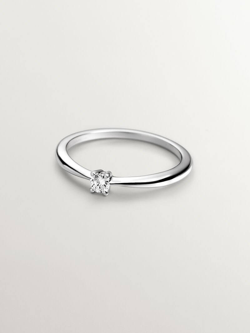 18K white gold ring with brilliant cut diamonds image number 2