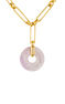 Gold plated silver amethyst motif necklace , J04757-02-AM