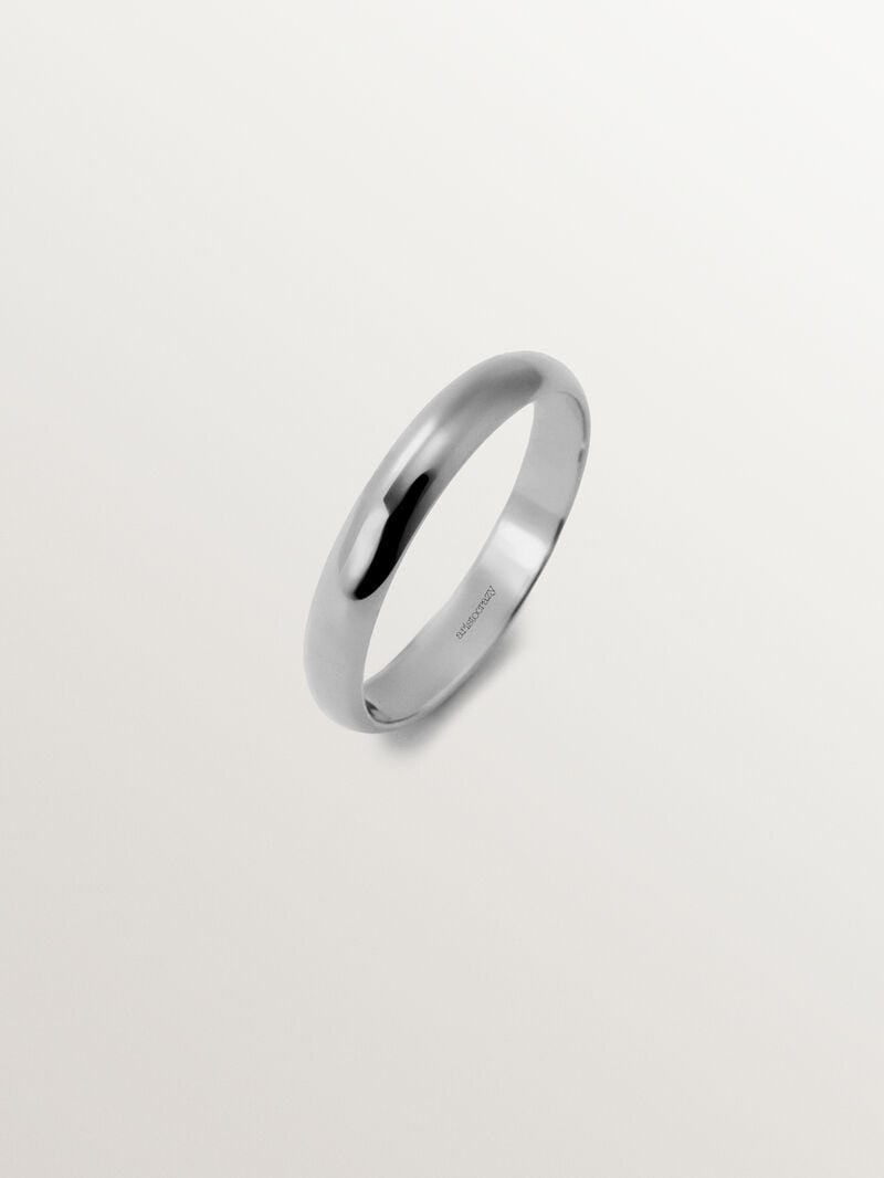 3.15mm half-round white gold wedding band image number 0