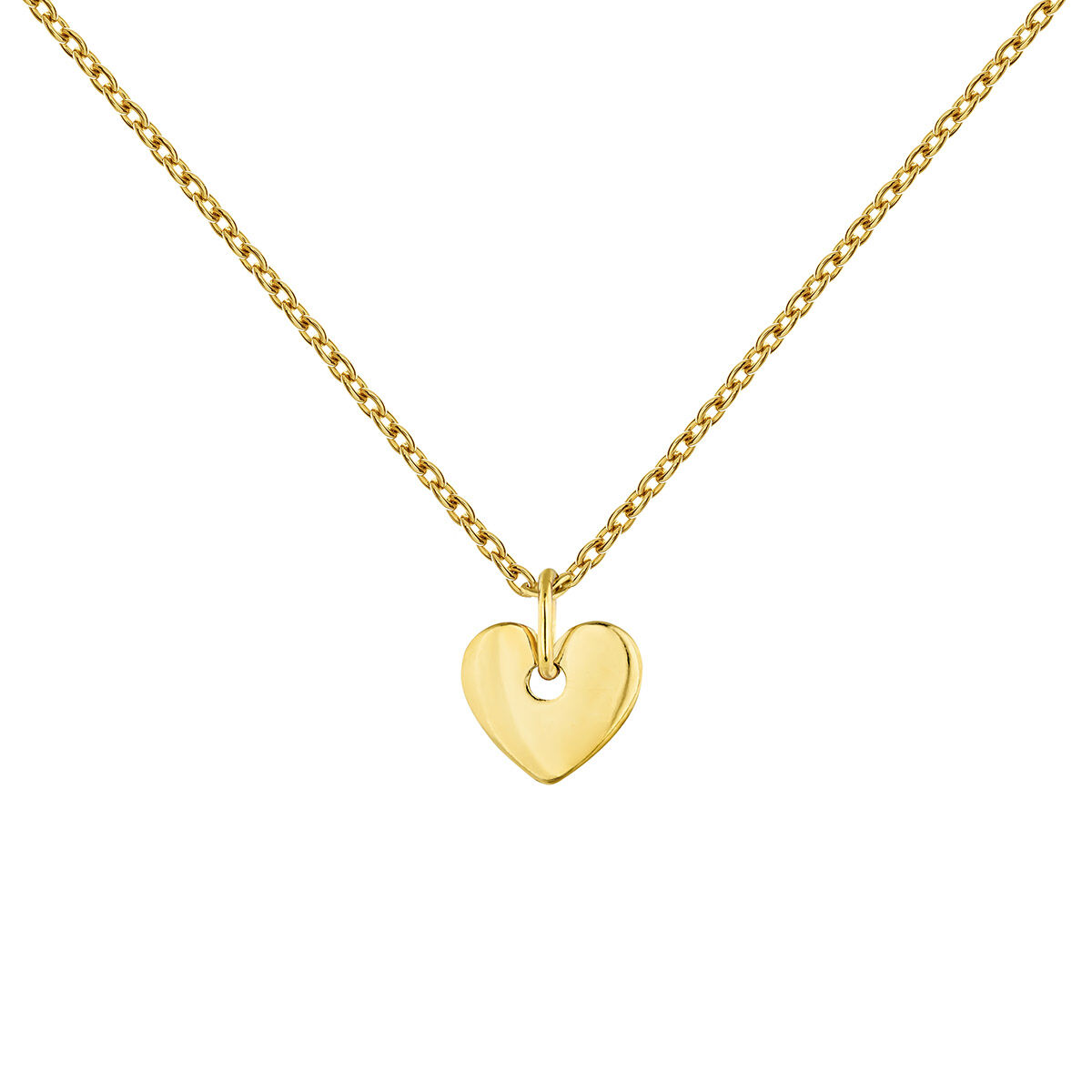 Gold plated heart pendant necklace , J04848-02, hi-res
