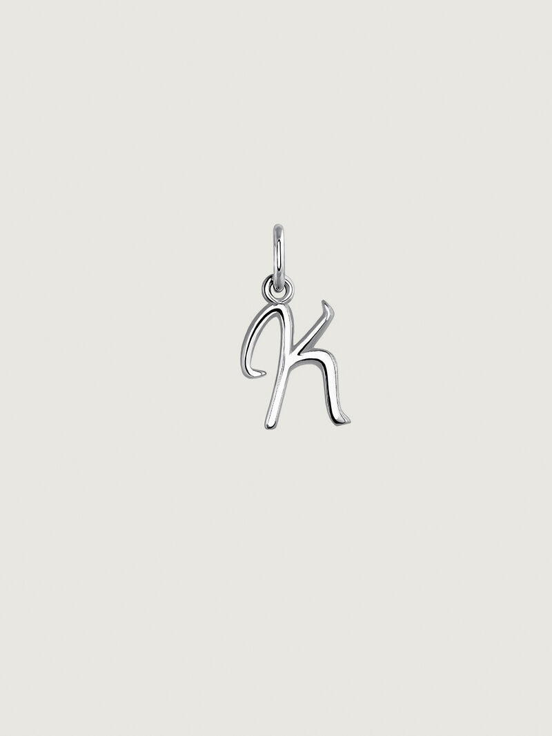 925 Silver Charm with initial K image number 0