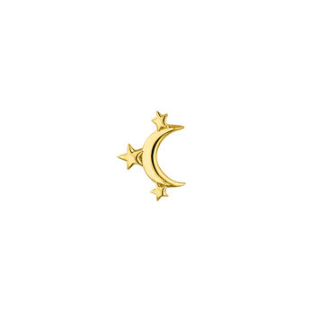 Gold plated moon and star earring, J04940-02-H,hi-res