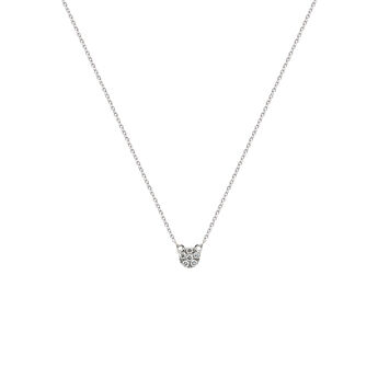White gold diamonds rosette necklace 0.03 ct , J01358-01,hi-res