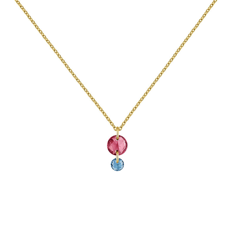 9k gold pendant necklace with rhodolite and topaz, J04778-02-RO-LB, hi-res