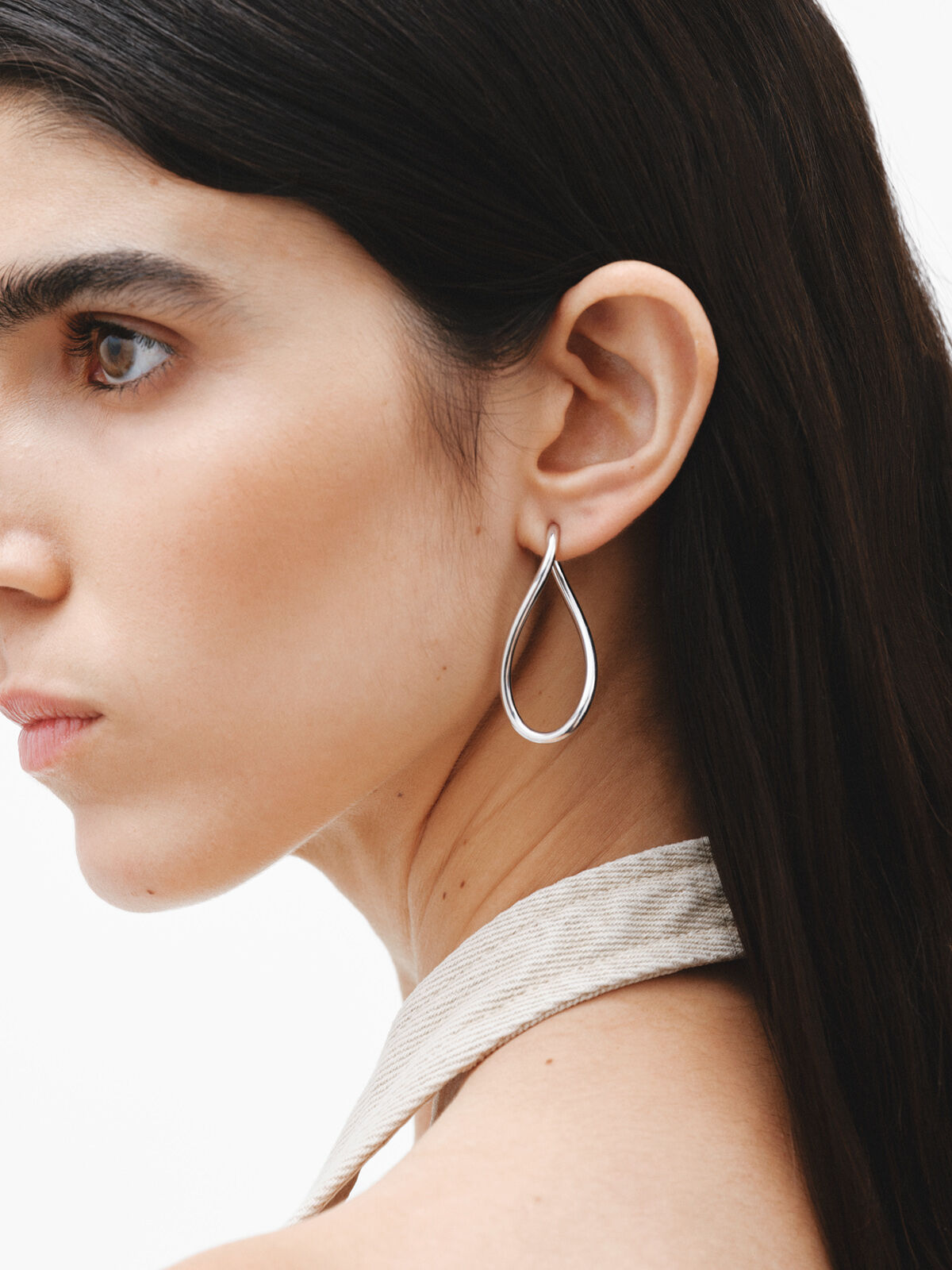 Large wavy hoop earrings made of 925 silver Aristocrazy