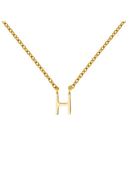 Gold Initial H necklace , J04382-02-H, mainproduct