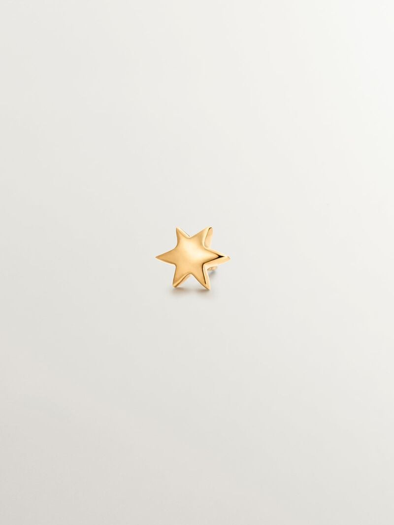 18K Yellow Gold Star-Shaped Piercing image number 2