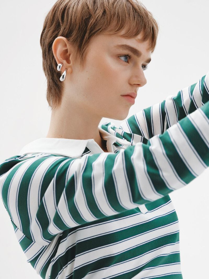 925 Silver Small Oval Hoop Earrings image number 5