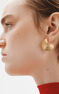 Medium-size, embossed, hammered hoop earrings in 18kt yellow gold-plated sterling silver, J05217-02