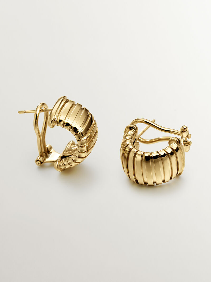 Tubogas earrings in 925 silver plated in 18K yellow gold image number 2