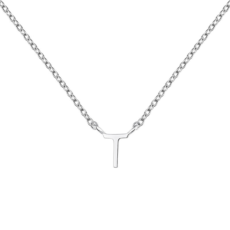 Collier iniciale T or blanc , J04382-01-T, mainproduct