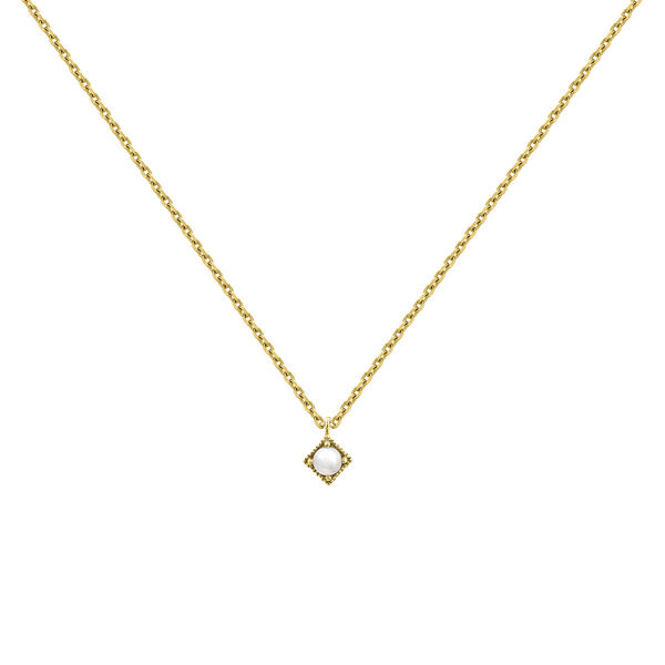 9K gold pearl pendant necklace , J04890-02-WP,hi-res