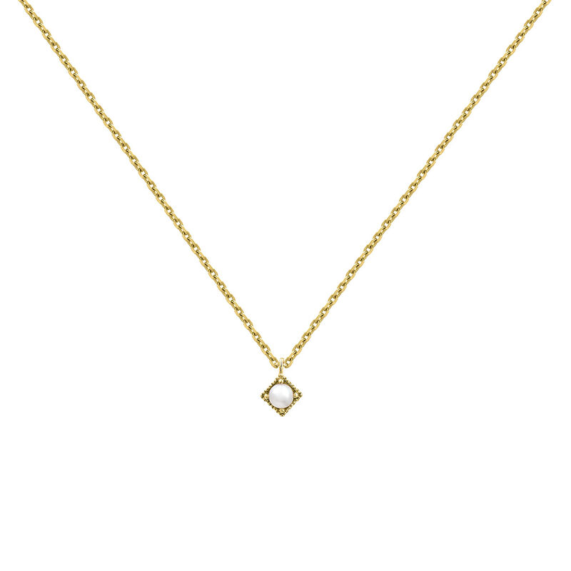 9K gold pearl pendant necklace , J04890-02-WP, hi-res