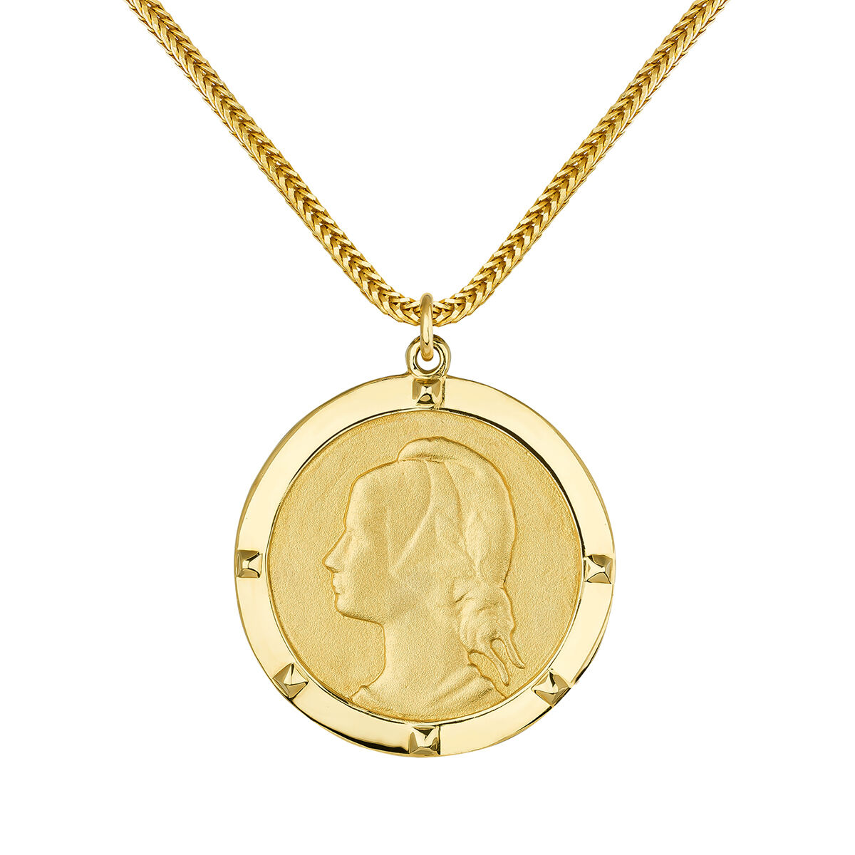 Gold plated portrait coin pendant , J03591-02, mainproduct