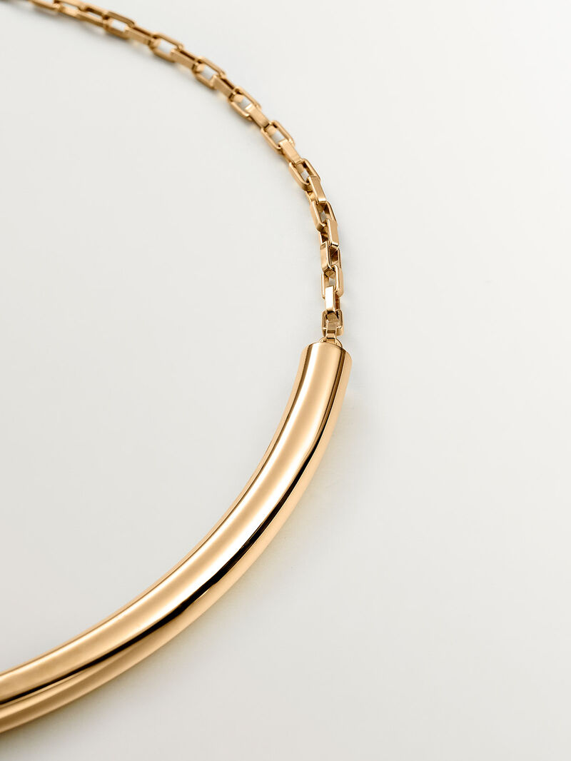 925 Silver choker necklace bathed in 18K yellow gold image number 2