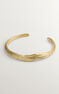 Irregular-shaped, embossed 18kt yellow gold-plated silver bracelet, J05211-02