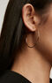 Thin gold plated hoop earrings , J04191-02