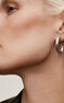 Medium silver oval earrings , J00800-01