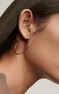 Thin rose gold plated hoop earrings , J04191-03