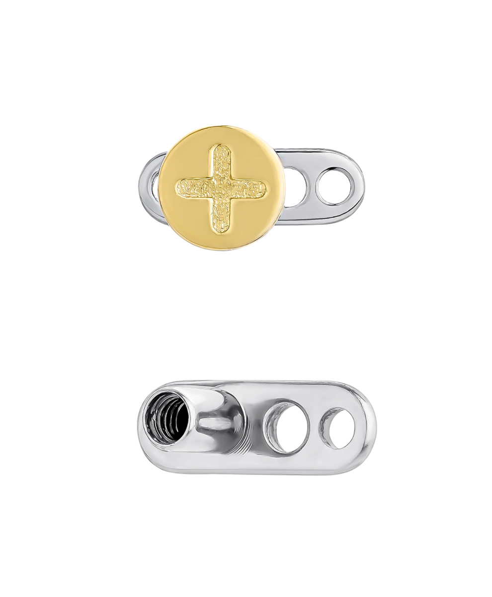 PIERCING MICRODERMAL CRUZ DE ORO DE 18KT
