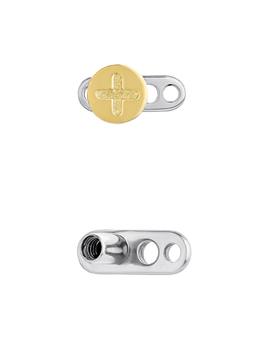 CROSS MICRODERMAL PIERCING IN 18K GOLD

