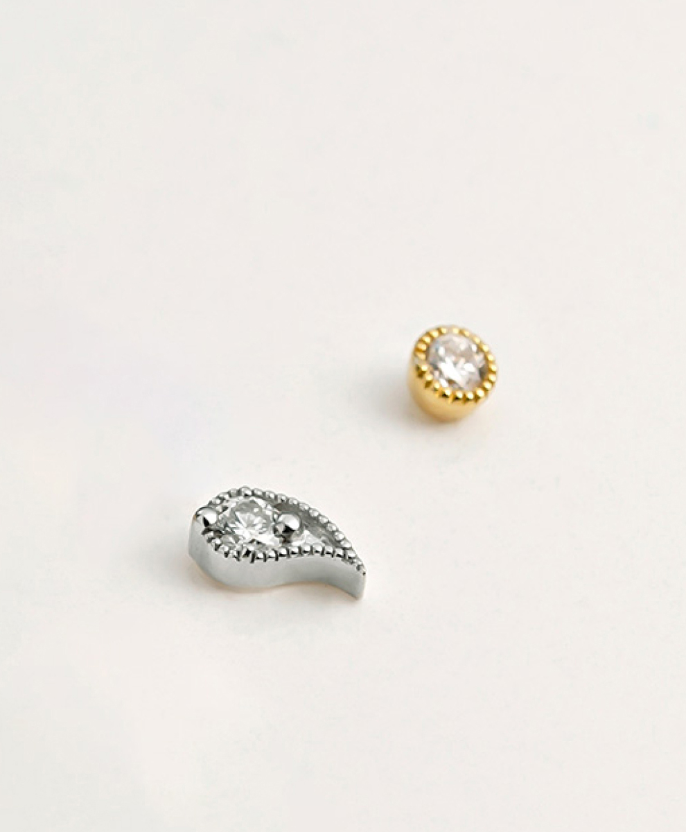 PIERCING LÁGRIMA DE ORO BLANCO DE 18KT CON DIAMANTE
