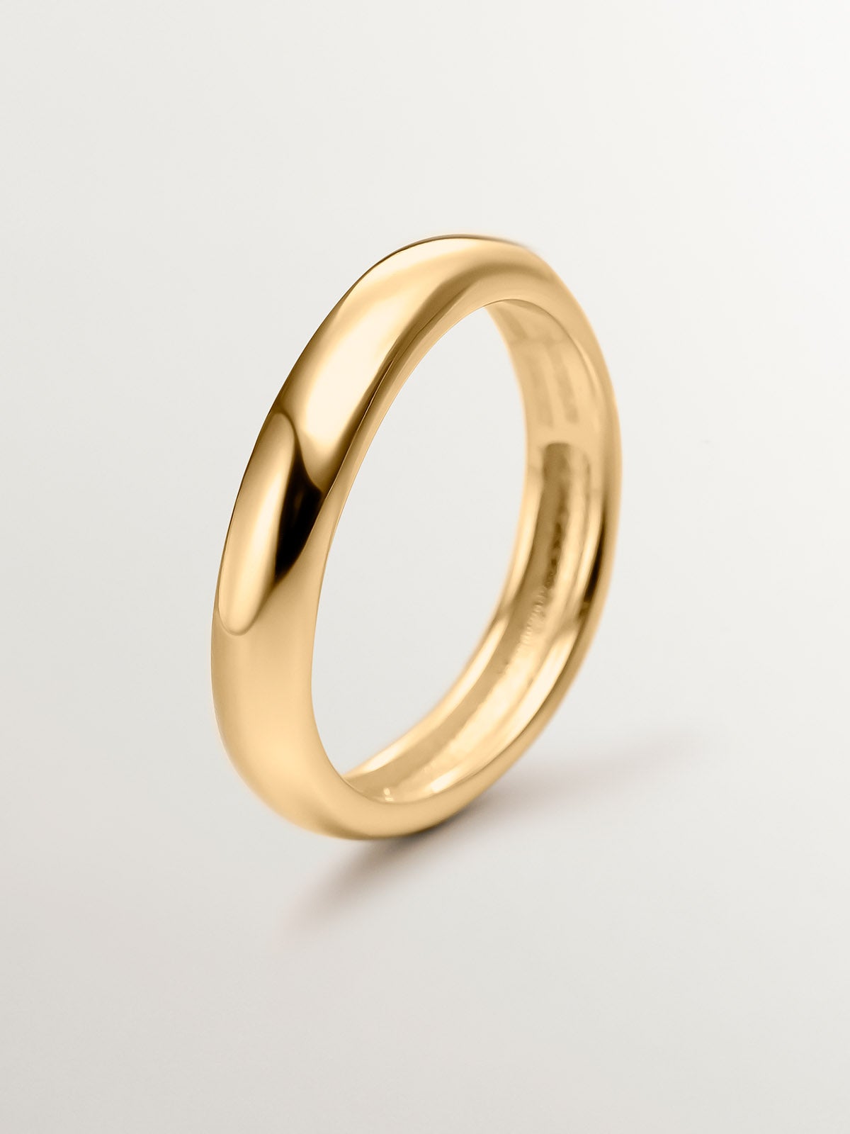 Smooth 925 silver ring bathed in 18K yellow gold