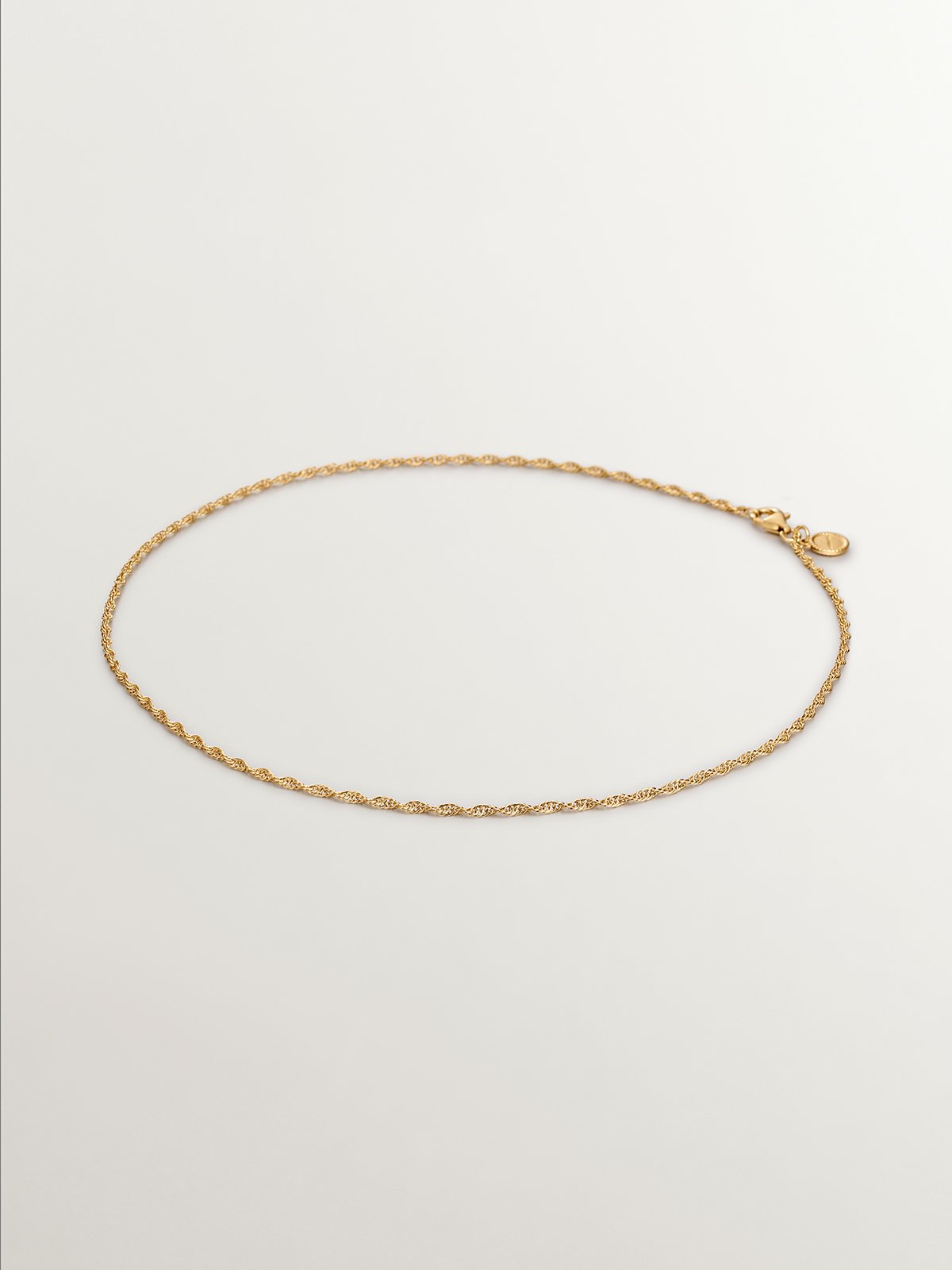 925 Silver Rope Link Chain coated in 18k Yellow Gold