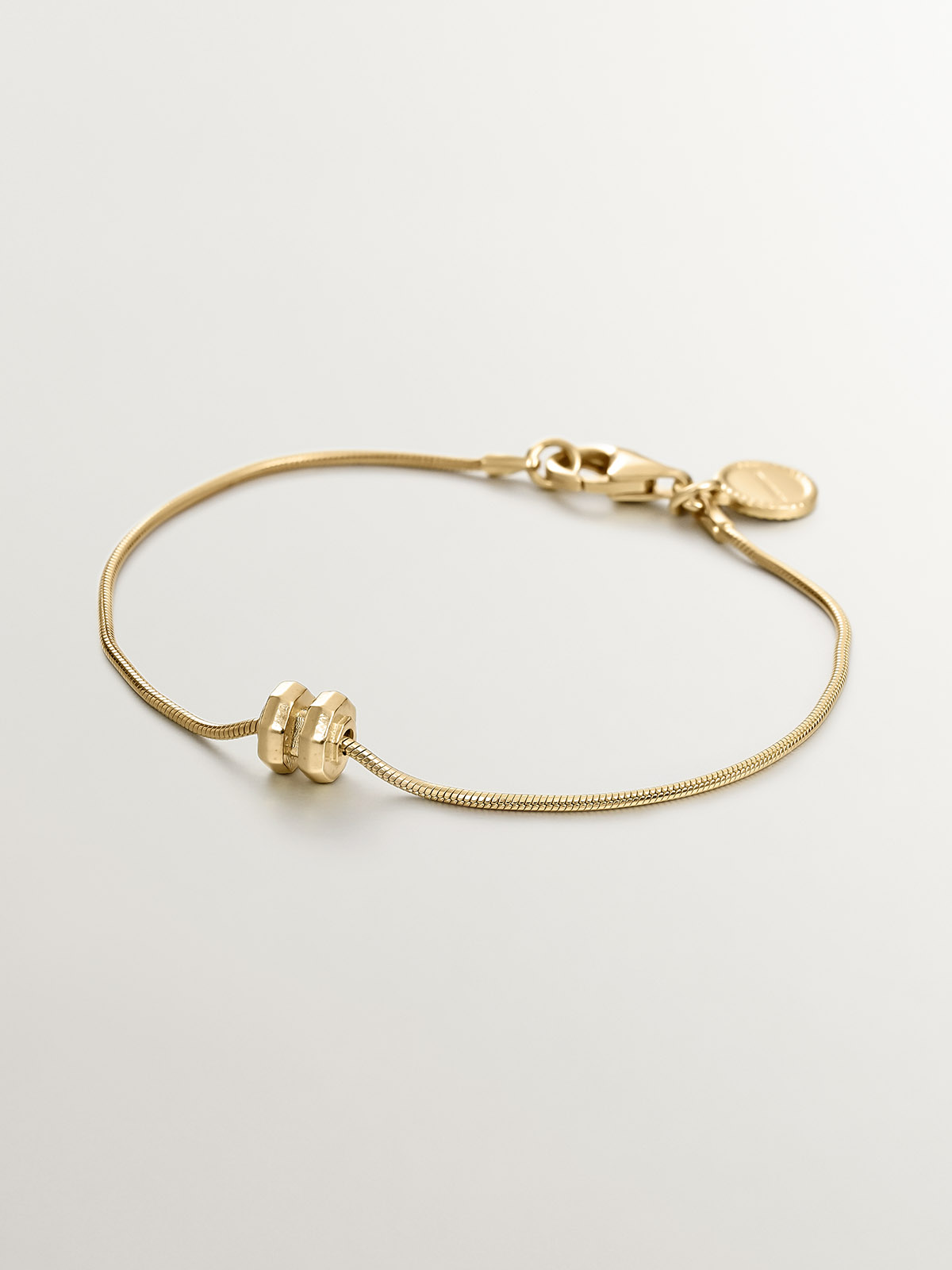 925 Bracelet en argent en or jaune 18 carats de liaisons barbus avec le motif géométrique