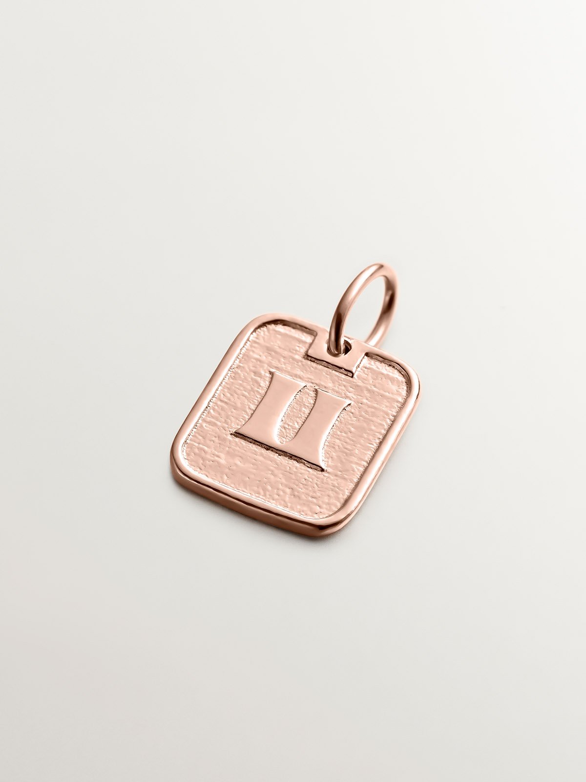 925 silver charm bathed in 18k rose gold with number 2